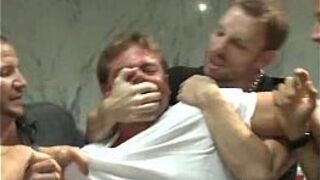 Dominated gay pissed by hard cocks - porn video