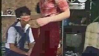 step Brother Fucking Sister and her Friend - porn video