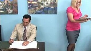 Blonde gives a footjob and foot worship in boots - porn video