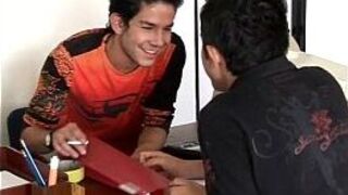 Gay secretary gets his ass destroyed by hot client - porn video