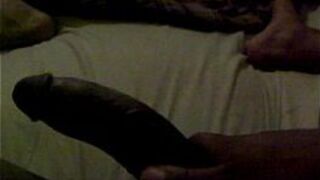 white girl loves to tease big black cock - porn video