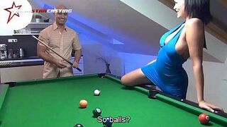 Wild sex on the pool table - porn video