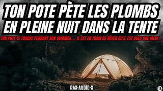 You are going to be woken up by your straight friend who is looking for your hole to empty himself - porn video